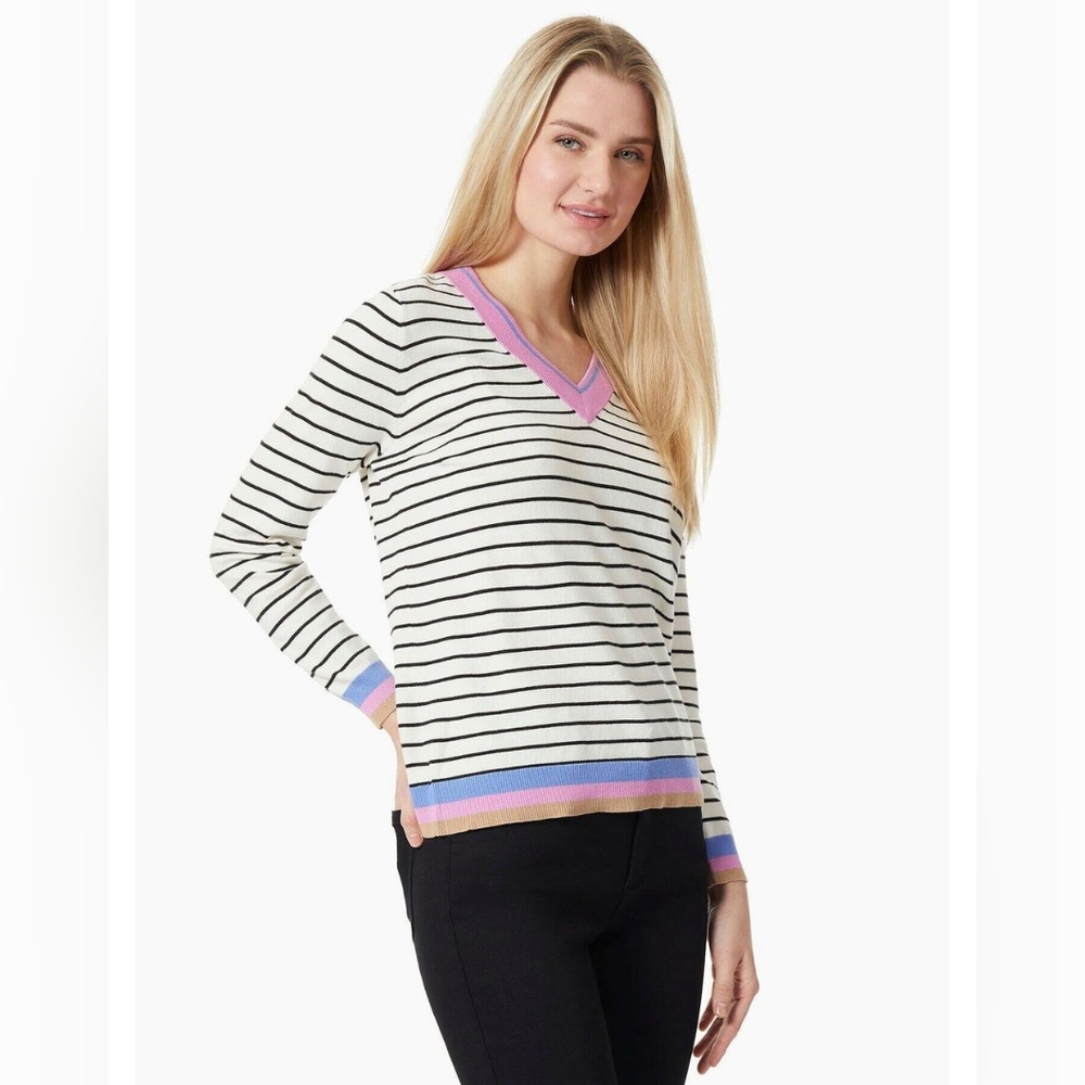 NEW Jones new york sweater striped pullover